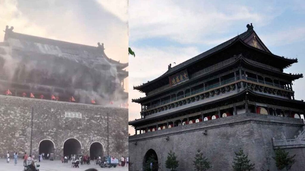 torre tambor fengyang antes despues